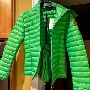 SAVE THE DUCK Vibrant Green Puffer Jacket